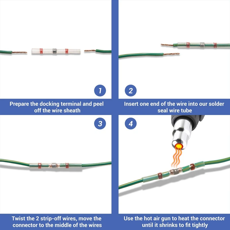 150 шт набор соединителей для проводов 70 водостойких Стыковых Соединителей припоя