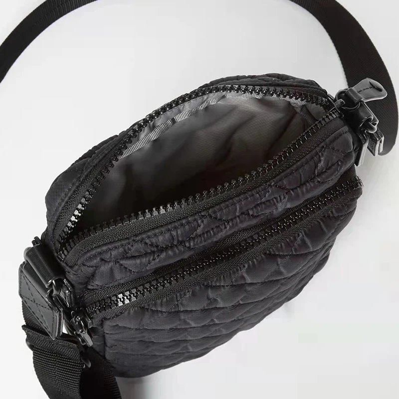 MABULA Camouflage Quilted Sling Bag Multi-pockets Nylon Cotton Padded Unisex Phone Crossbody Purse Protable Sport Travel Pouch