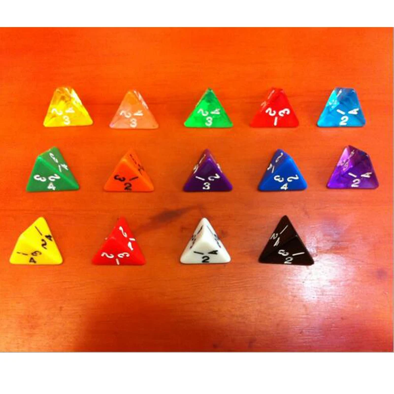 1 шт. 4 стороны акриловые кости игральные реквизит мульти граненые D4 Цвет брошены