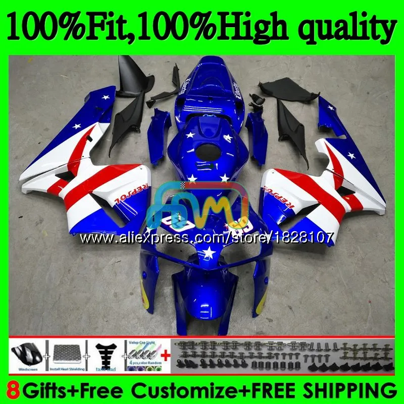 

Инъекции для HONDA CBR 600RR 600F5 600CC F5 03 04 108BS.0 CBR600RR CBR600F5 CBR 600 CBR600 RR 2003 2004 Обтекатели глянцевый синий красный