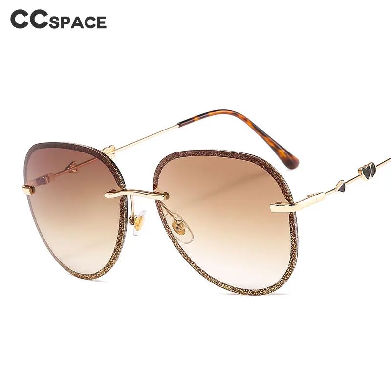 46362 круглые роскошные женские солнцезащитные очки без оправы бесплатная