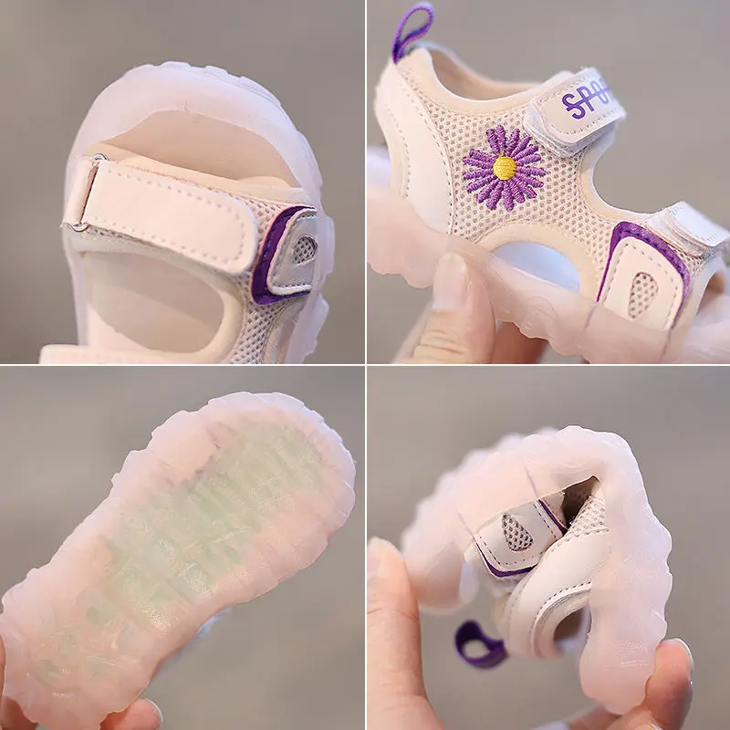 

Babys Shoes Girls Summer Shoes Children's New Soft-soled Anti-kick Daisy Beach Shoes