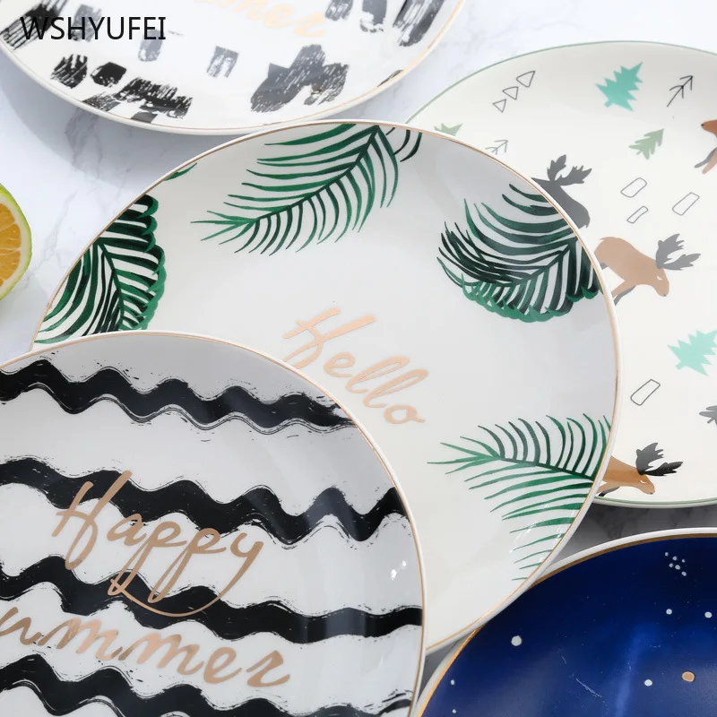 Керамическая тарелка для европейских тропических лесов фарфоровая