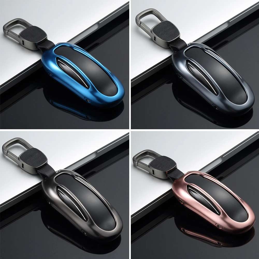 For Tesla Model X Aluminum Alloy Car Key Case Grey/Dark Blue/Blue/Rose Gold Cover Shell Remote | Автомобили и мотоциклы