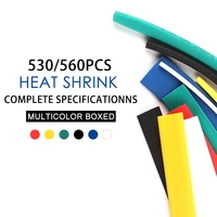 530560 pcsbox shrinking assorted polyolefin insulation sleeving wire cable heat shrink tubing colorful heat shrink tube kit
