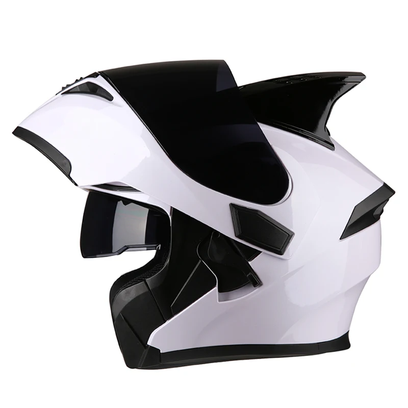 Moto rcycle helmet casco de moto шлем для гонщика Flip up Full Face с двумя объективами | Автомобили и