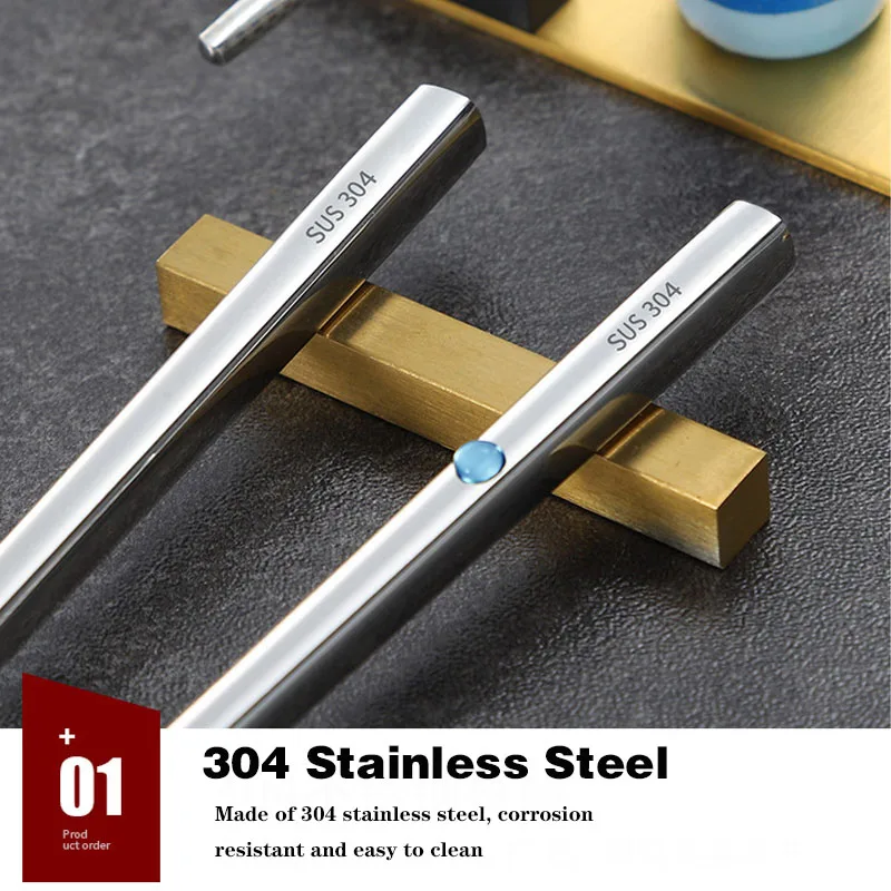 5 пар/комплект китайские палочки для еды из нержавеющей стали | Дом и сад