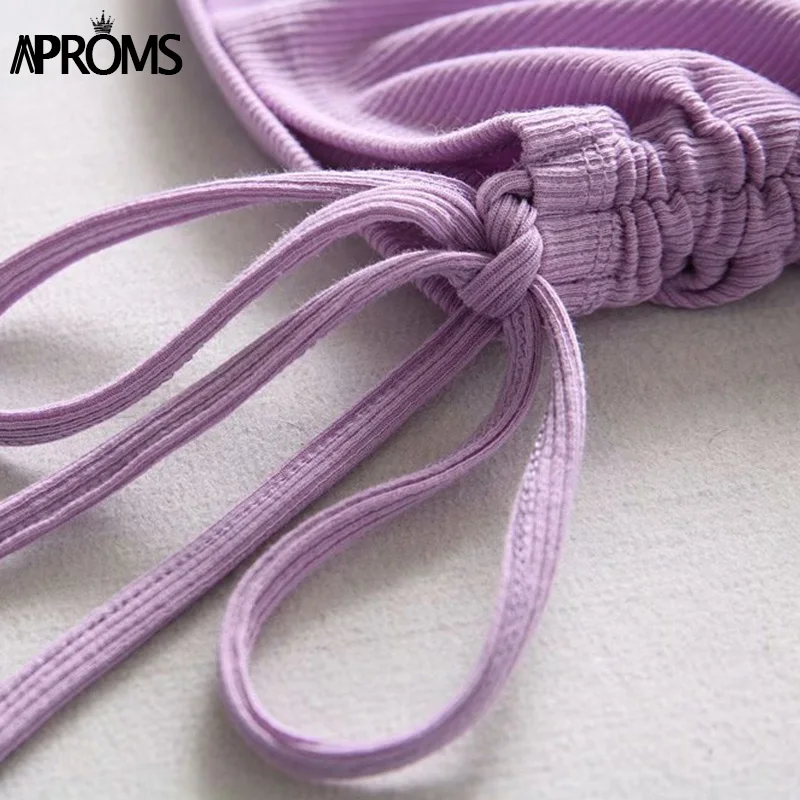 Женские топы на завязках Aproms однотонные облегающие Топы бретельках с завязками