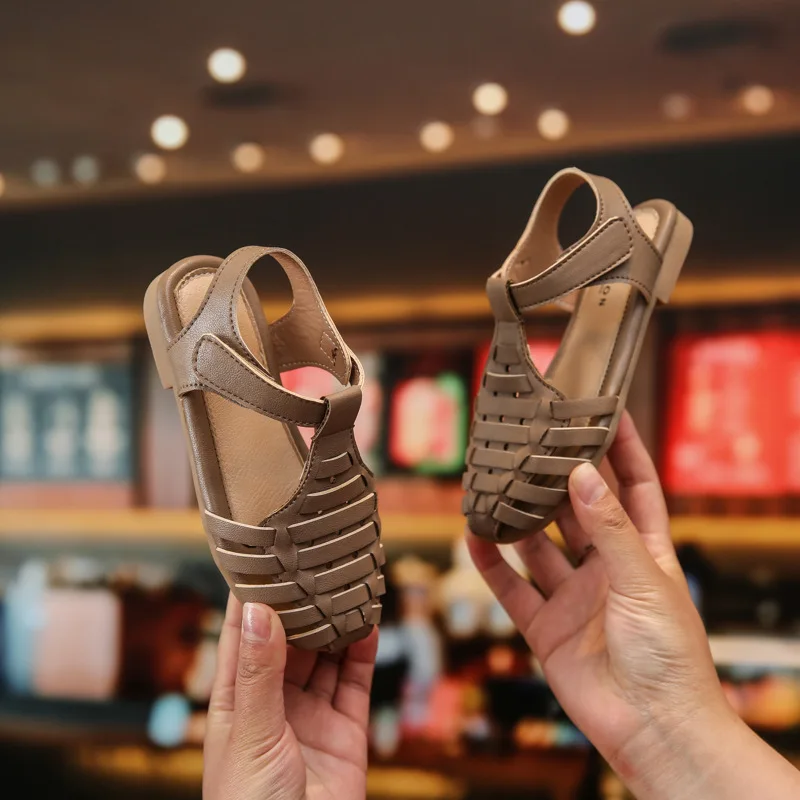 

New Kids Children's Sandals 2020 Summer Korean Roman Back Zipper Fashion Trend Girls Princess Shoes KS02