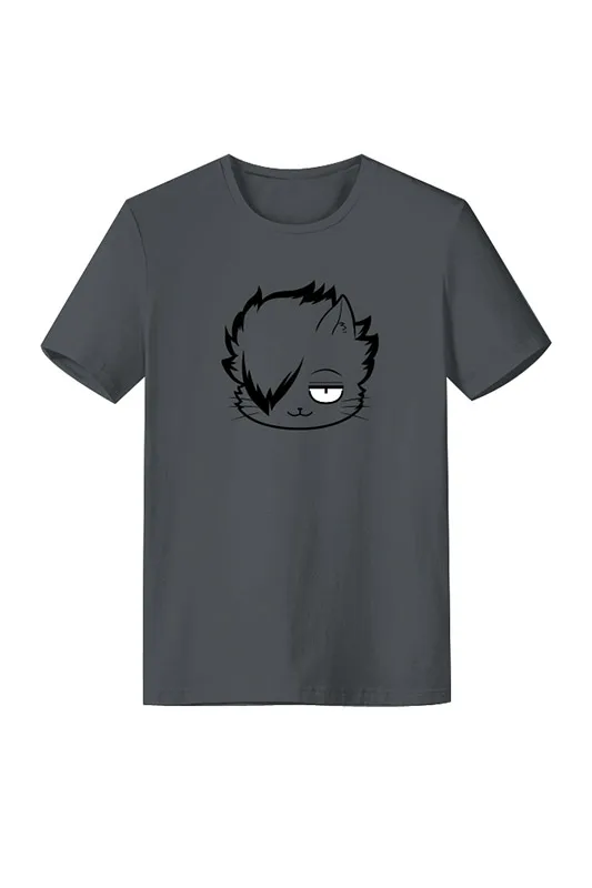 

Футболка для косплея Haikyuu Kuroo Tetsurou, черная футболка с принтом кота