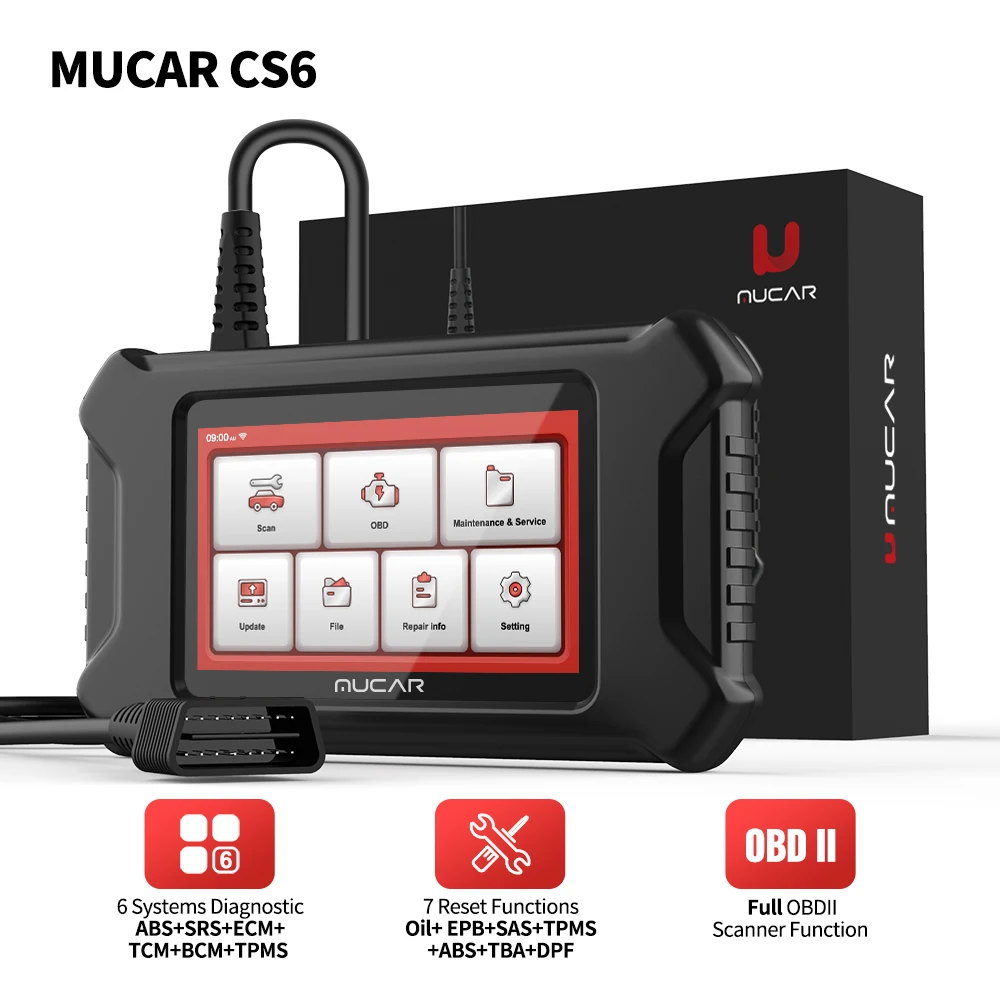 

THINKCAR MUCAR CS6 Professional OBD2 Scanner Tools Oil/EPB/SAS/TPMS/TBA/ABS/DPF RESET 6 System Car Diagnostic Tool Lifetime free