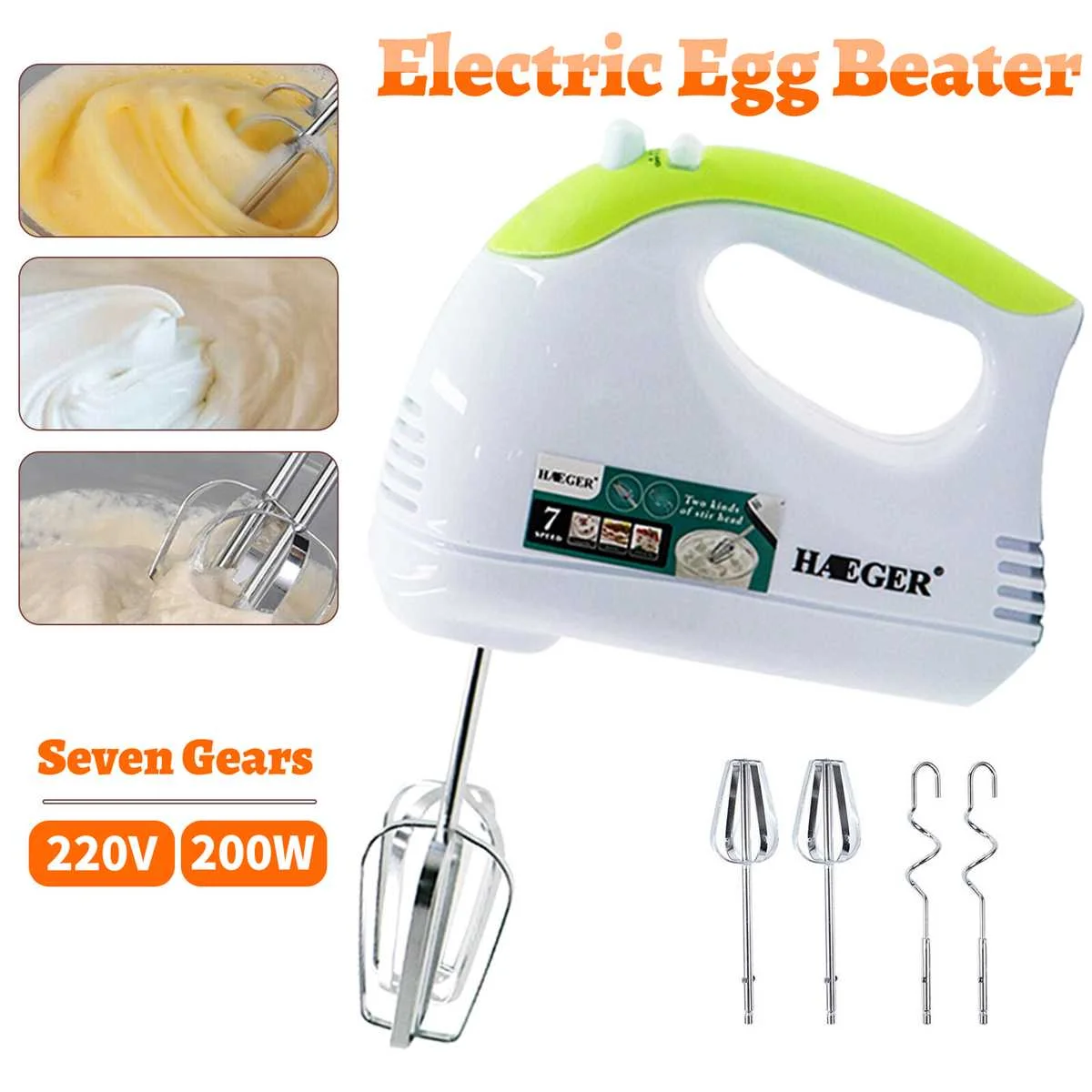 

Manual Electric Handheld Mixer Egg Beater 7 Speed Multifunctional Automatic Cream Food Cake Baking Dough Mixer Food Blender
