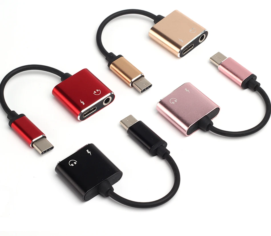 Адаптер для наушников Type C 3 5 мм зарядное устройство USB аудио кабель 2 в 1 Тип разъем