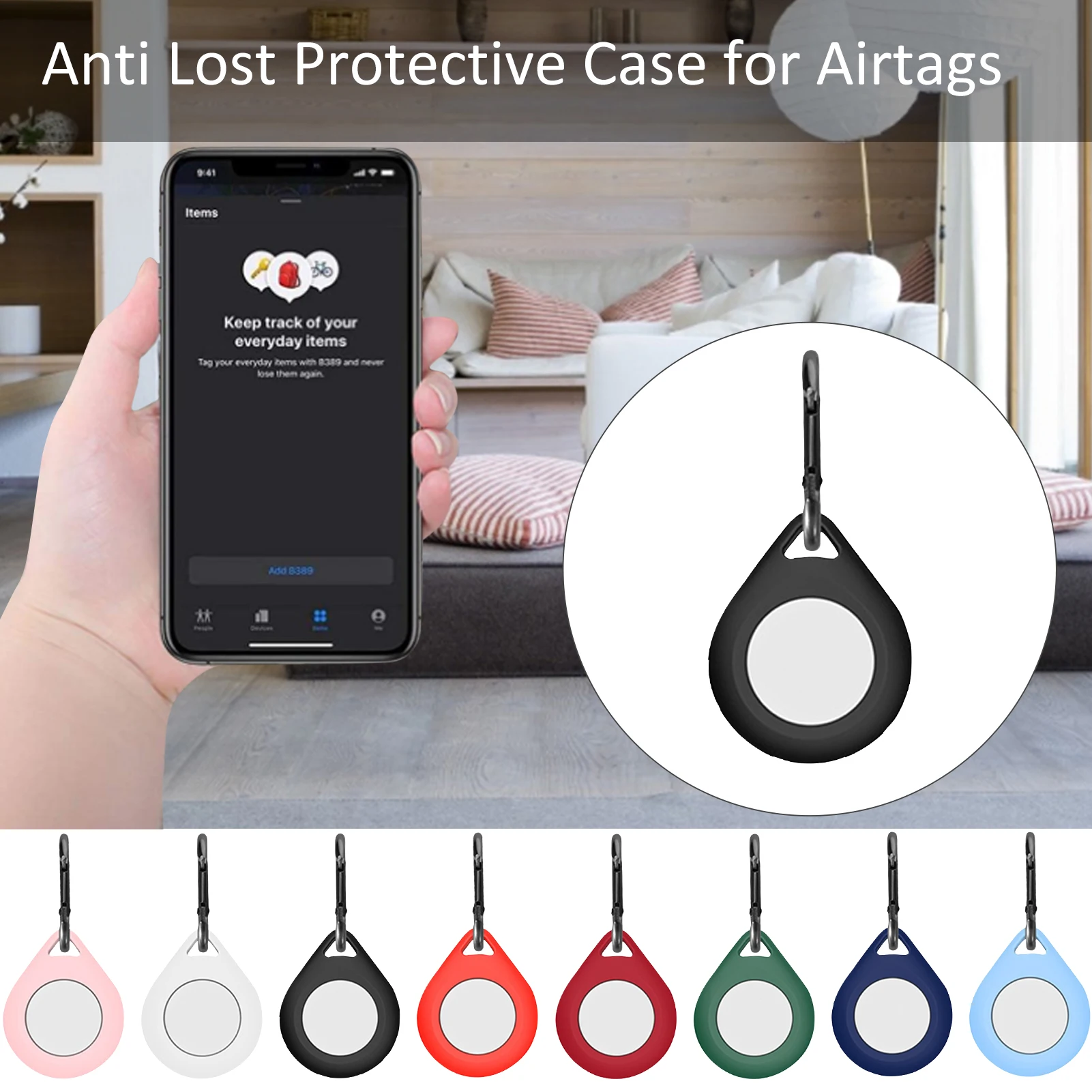 

Чехол-накладка для Apple airtag, кожаный, с защитой от потери