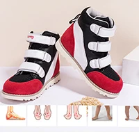 Black Red upgrade Princepard новая ортопедическая обувь для детей счетчик последний подходит для инверсии стопы eversion x-образные ноги o-ноги - Цвет: Black Red upgrade