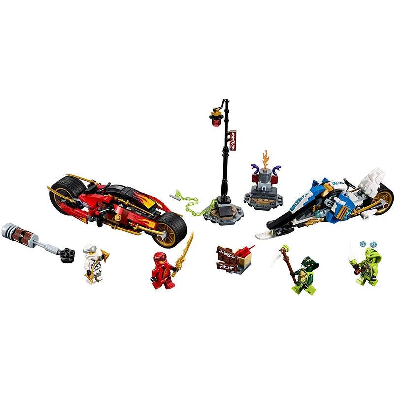 2019 Ninjagoes Kai's Blade Cycle и Zane's снегоход Фигурки Модели Строительные блоки