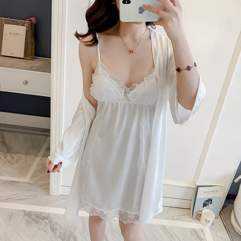 Халат-кимоно Женский с V-образным вырезом 2 предмета