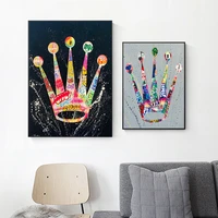 abstract art king of crown canvas paintings posters and prints cuadros graffiti street wall art pictures for living room decor