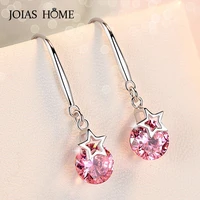joiashome 925 sterling silver earrings for charm lady with round shape gemstones woman fine jewelry wedding party wholesale