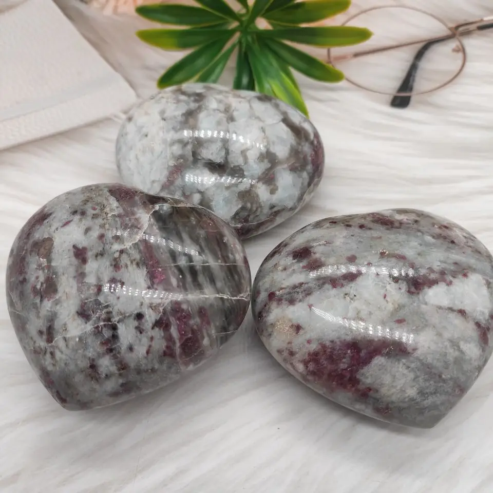 

1pcs 240-280g Natural Red Tourmaline Quartz Crystal Polished Heart Specimen
