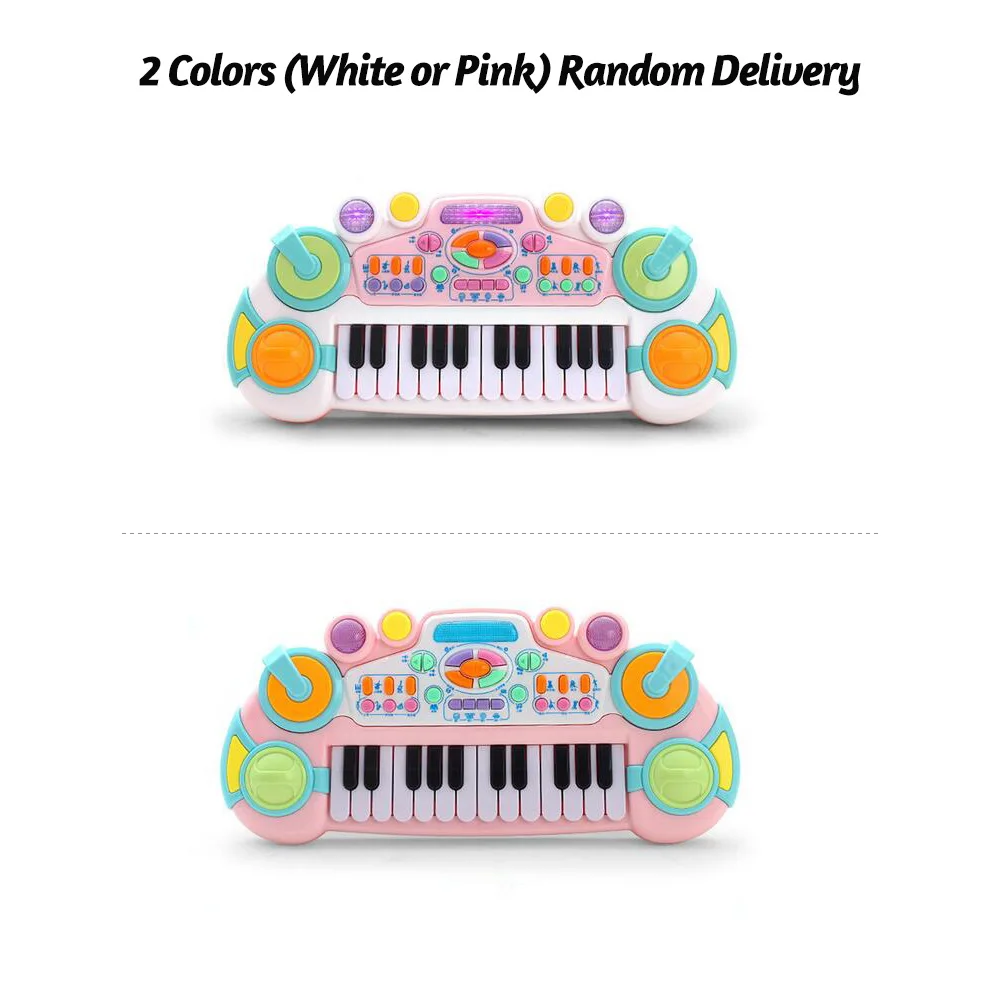 24 Keys Kids Electronic Piano Keyboard Music Education Toy with Colorful Lights for Children Toddler(Random Color Delivery) | Спорт и