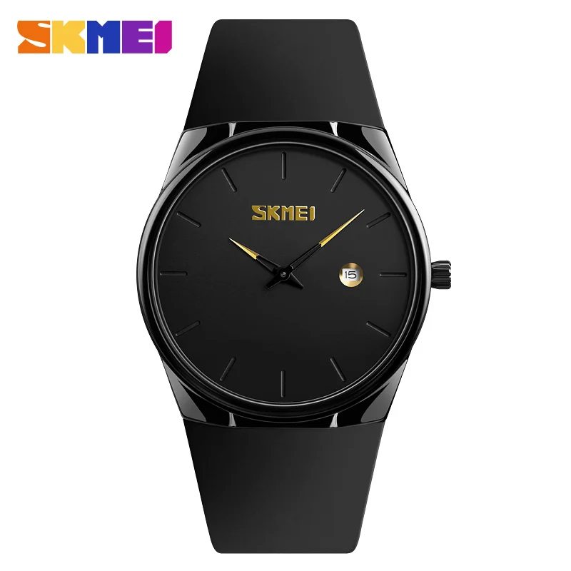 SKMEI Top Brand Male Wristwatches Waterproof Sport Watches Clock Simple Men Quartz Watch PU Strap Men's Watch reloj hombre 1509