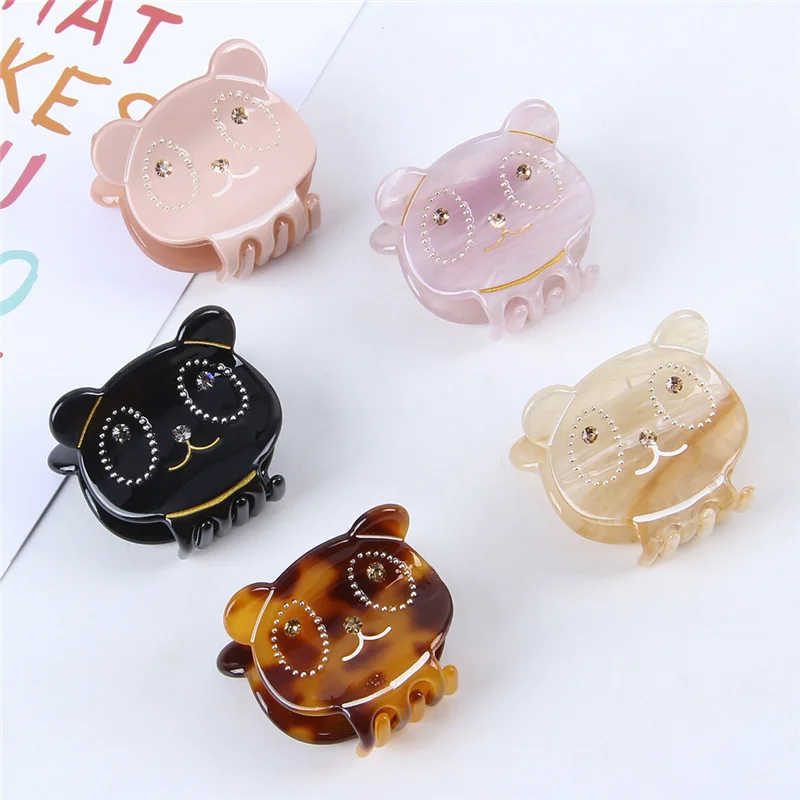 Женская заколка для волос с кристаллами маленькая в Корейском стиле животными