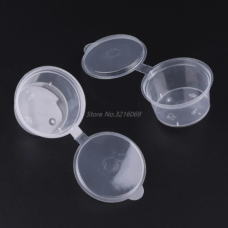 Одноразовый прозрачный пластиковый контейнер для соуса 30 мл 10 шт. хранения слизи