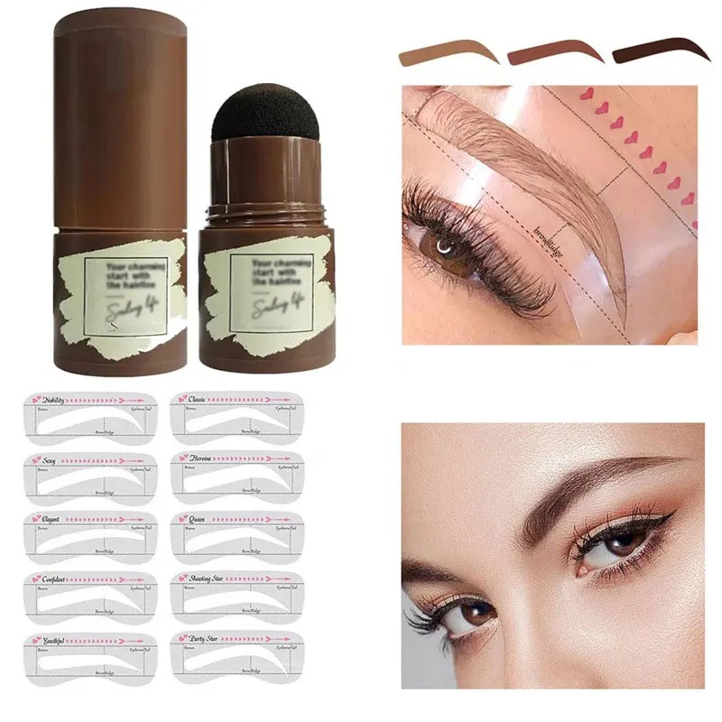 Stamp Shaping Kit Eyebrow Stencils Waterproof Long Stick Shape Brow Lasting Natural Contouring Makeup | Красота и здоровье