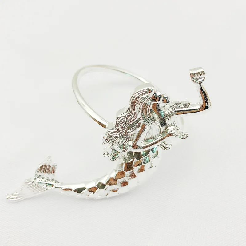 12 шт отель банкет Русалка салфетка пряжка морской Ресторан кольцо для салфетки в