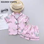 Комплект пижамный детский, из шелка, атласа и штанов, на возраст 1-5 лет