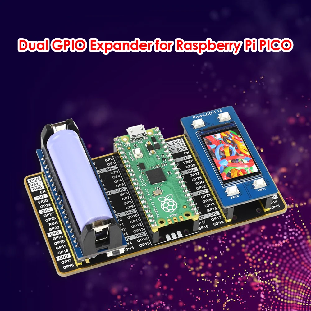 

Dual GPIO Expander Module Replacement USB Power Connector Extension Board for Raspberry Pi PICO Demo Board Accessories