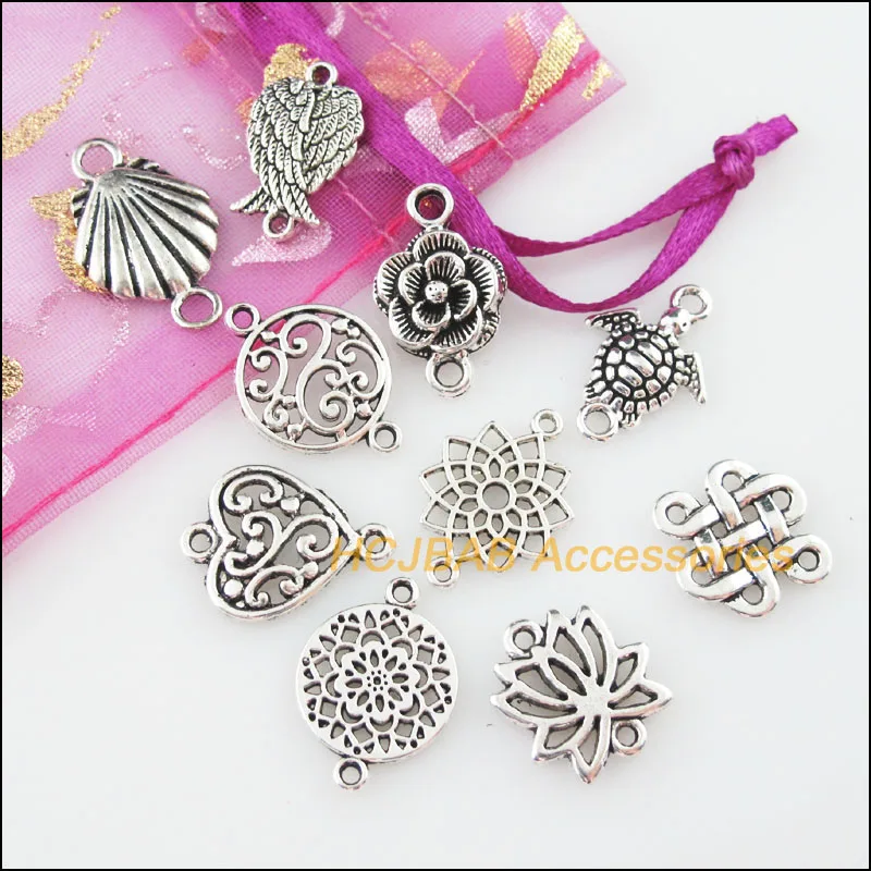 20 шт. Тибетский серебристый цвет &quotсделай сам&quot/Цветочное сердце в виде ракушки
