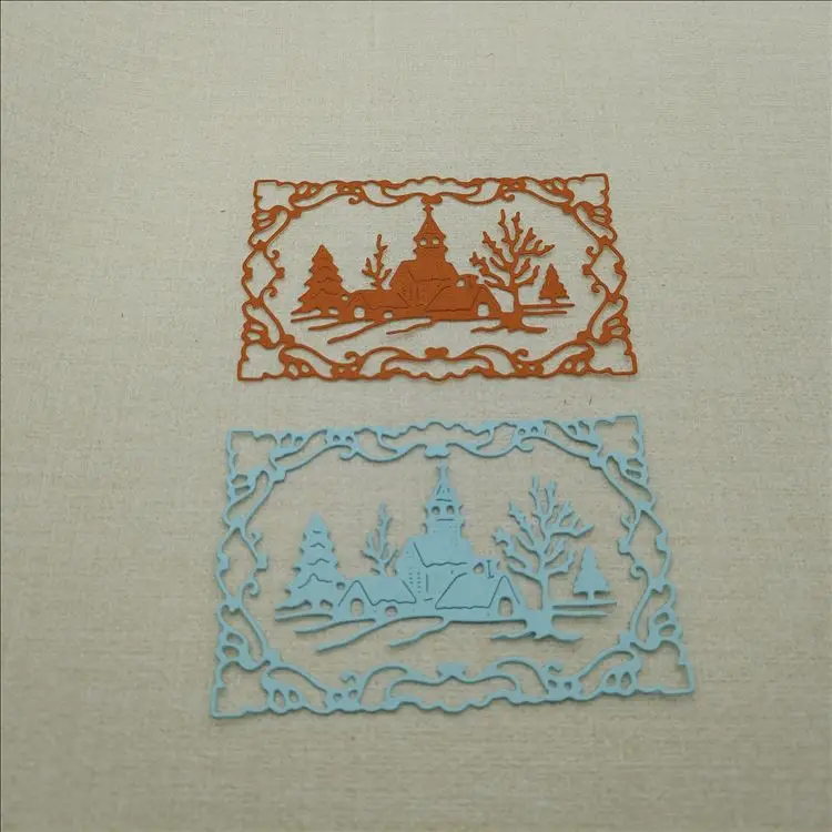

Christmas Border Background Metal Cutting Dies Photo Album Scrapbooking Stencils for Decoration Crafts DIY Embossing Card Making