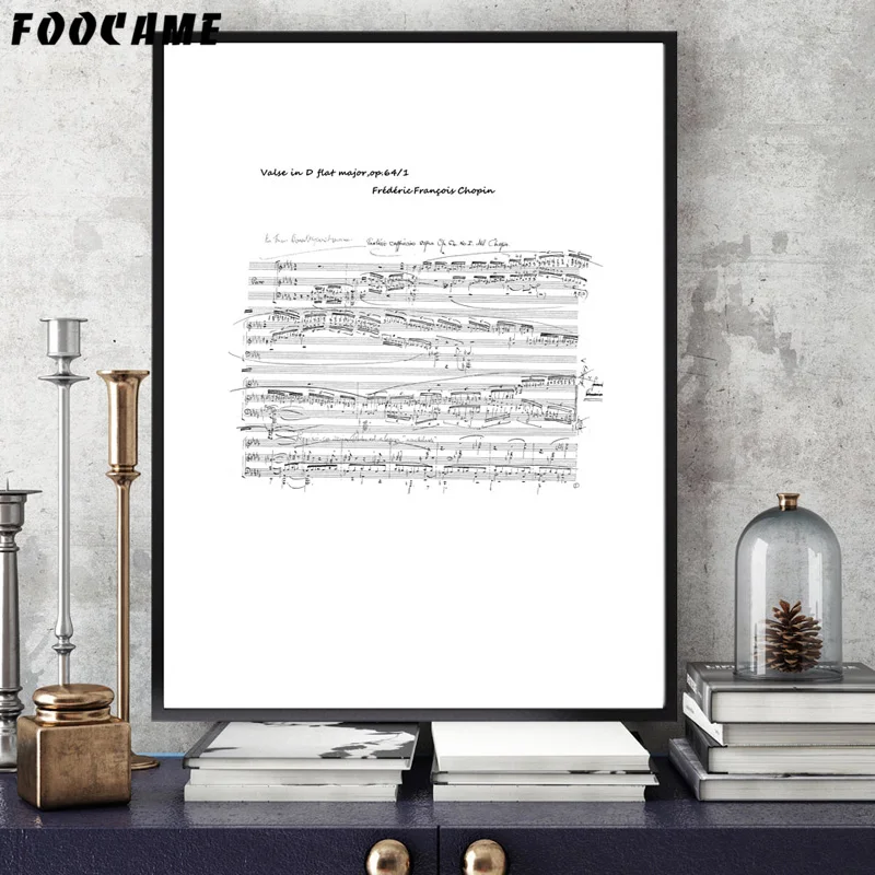 Лес Шопен музыка Оценка холст стены искусства печать картины Рисование пейзажей