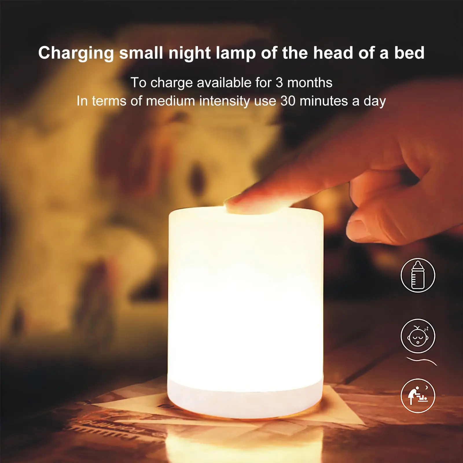 

Новый Теплый светодиодный ночник 3000K, ночник с регулируемой яркостью, Настольный светильник, перезаряжаемый светильник с регулируемой ярко...