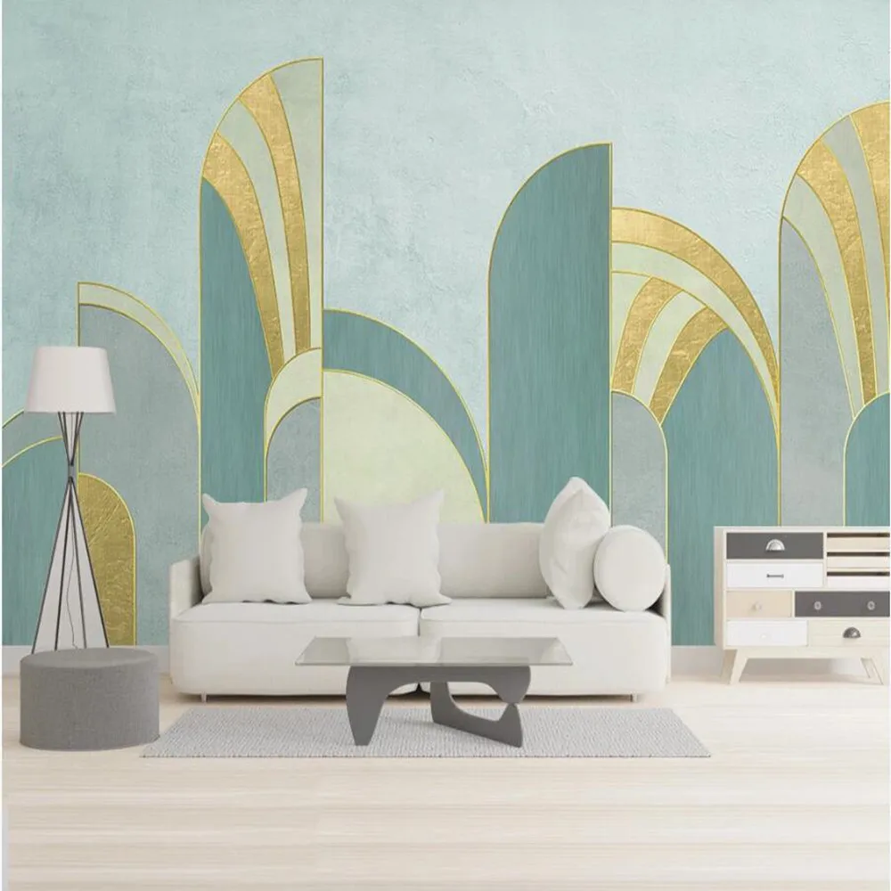 Большие Настенные обои milofi на заказ 3D геометрический золотой мозаичный узор