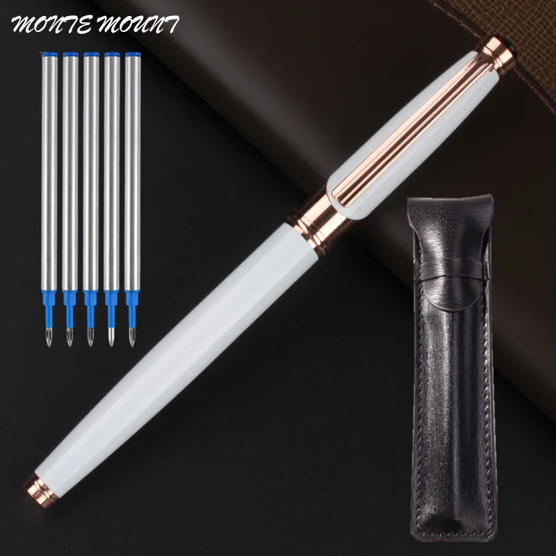 Ручка в деловом стиле черная металлическая шариковая ручка 0 5 мм подарок для