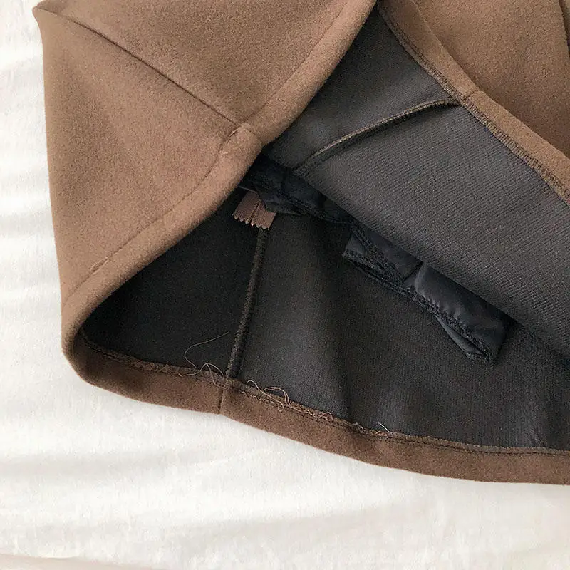 Женские шерстяные юбки однотонные мини теплые зимние короткие женские с ремнем