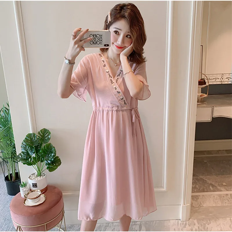 Повседневное платье для беременных этнические платья с вышивкой кормящих женщин