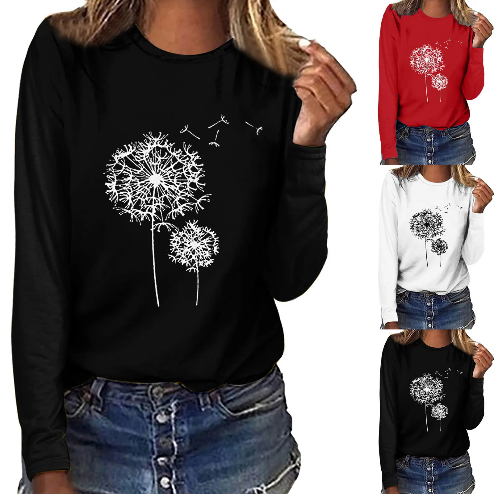 2021 Women's Sweetshirts Print O Neck Shirt Long Sleeve Casual Blouse Pullovers Top Autumn Street Sweatshirt футболка женский