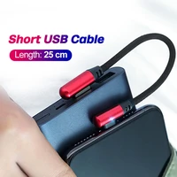 fonken 25cm type c usb cable power bank portable charging micro usb cable usbc short usb charger smartphone tablet data wire