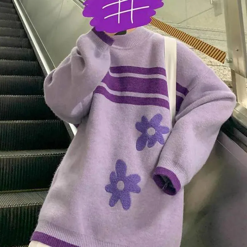 

Oversized Sweaters For Women Harajuku Chic Long Sleeve Teens Streetwear Pullovers Knitwear Feme Spring Jumpers