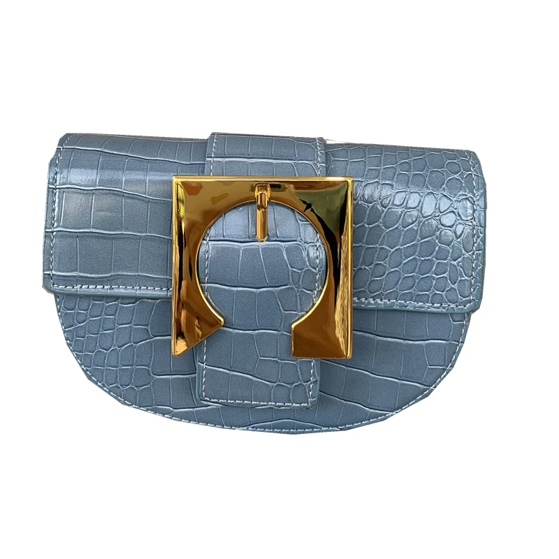 

Stone Pattern Retro Saddle Bag for Women 2020 New Quality Chain Shoulder Messenger Underarm Bag Luxury Handbags Women Desinger
