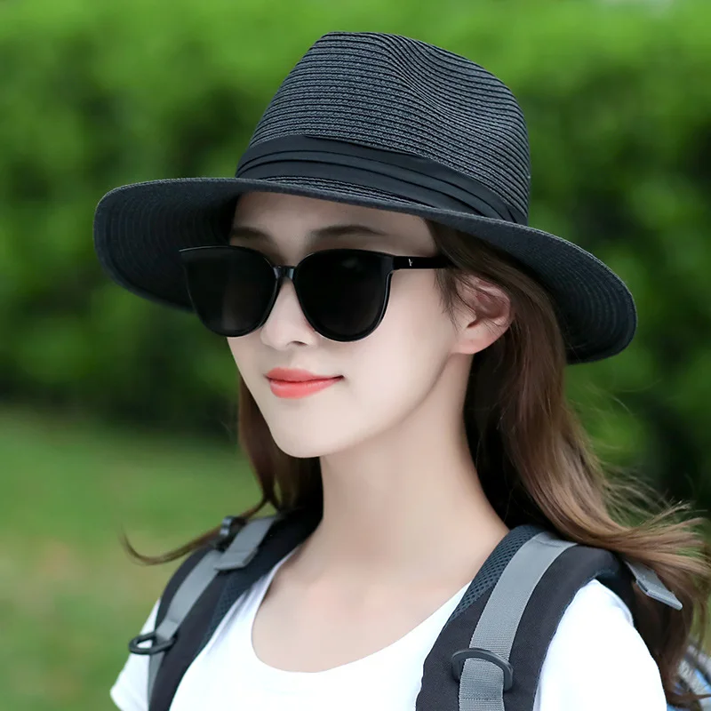 Популярная модная летняя повседневная Пляжная Шляпа Унисекс с большими полями
