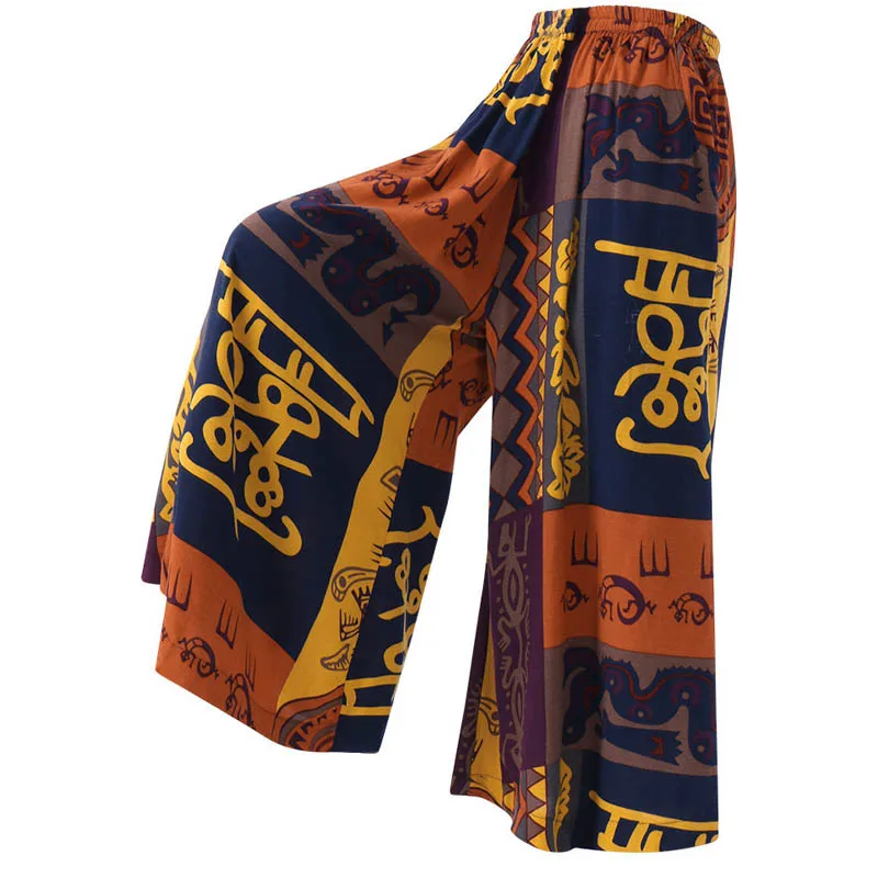 Женские широкие брюки свободного размера плюс летние винтажные расклешенные с