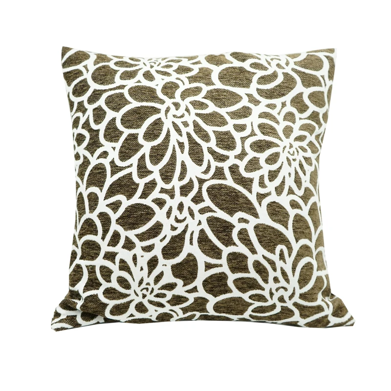 

Jacquard Throw Pillow Covers Cases for Couch Sofa Home Decoration Vintage Floral 18 X 18 Inches Chenille Cushion Cover