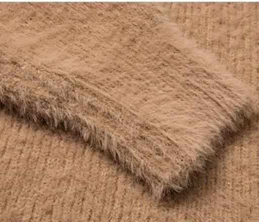 Искусственный мех норки кашемировый свитер с высоким плотно облегающим шею