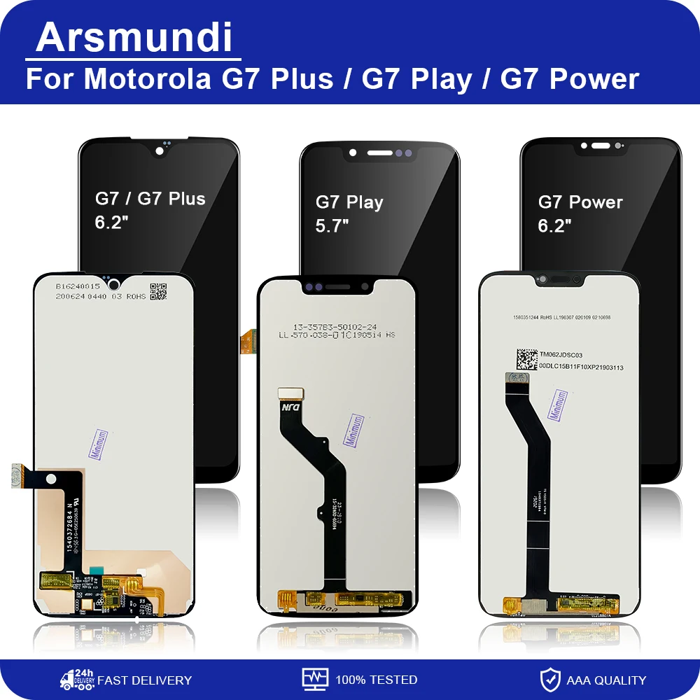 ЖК дисплей с сенсорным экраном и дигитайзером в сборе для Motorola Moto G7 Plus / Play