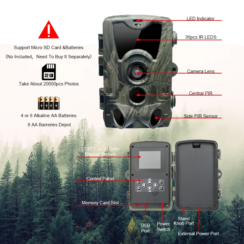 HC801A охотничья Следовая камера ночная версия Дикая камера s 16MP 1080P IP65 ловушка 0,3 s триггер камера наблюдения дикой природы